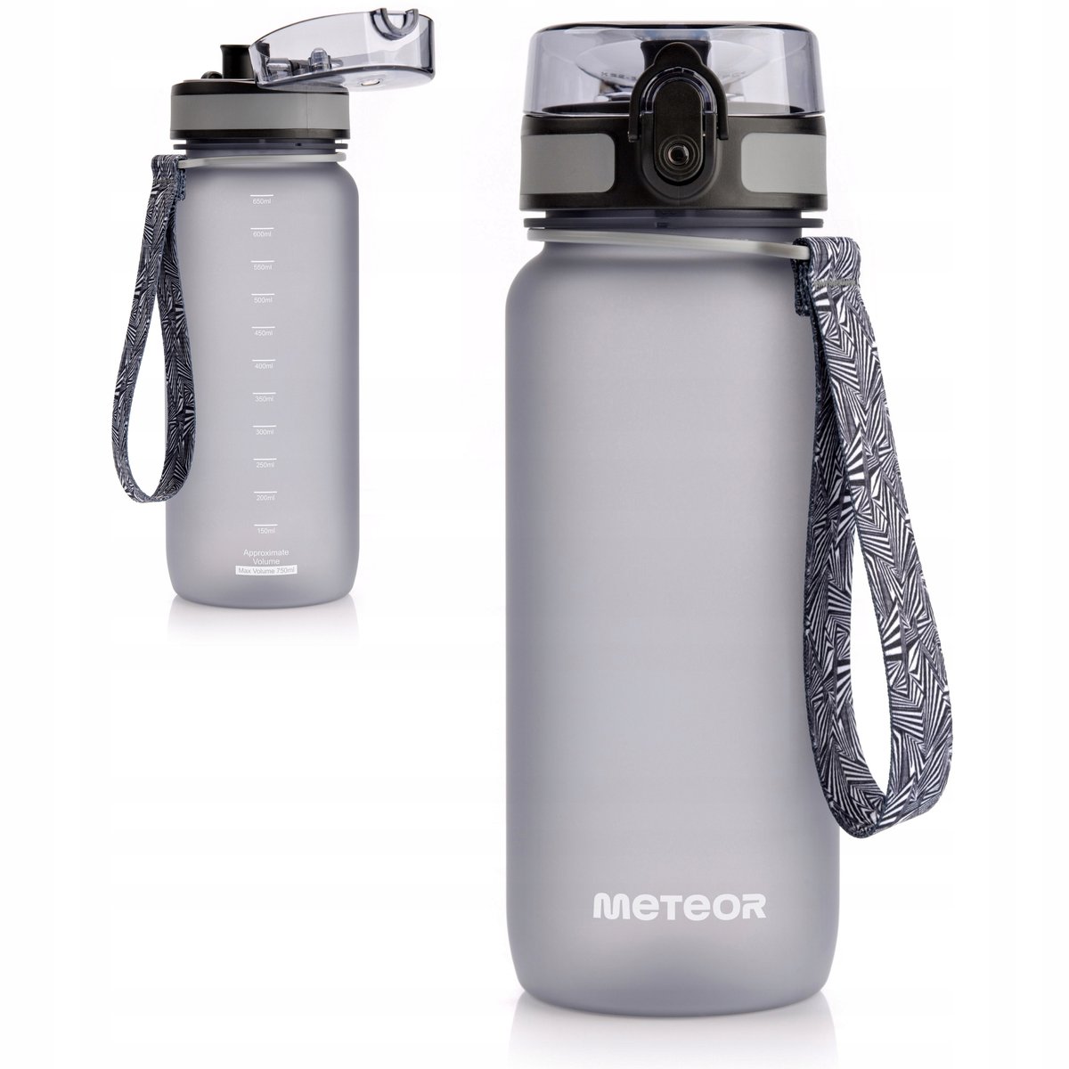 Meteor Sport Waterfles 650ml Grijs - BPA-vrij, lekvrij en handig