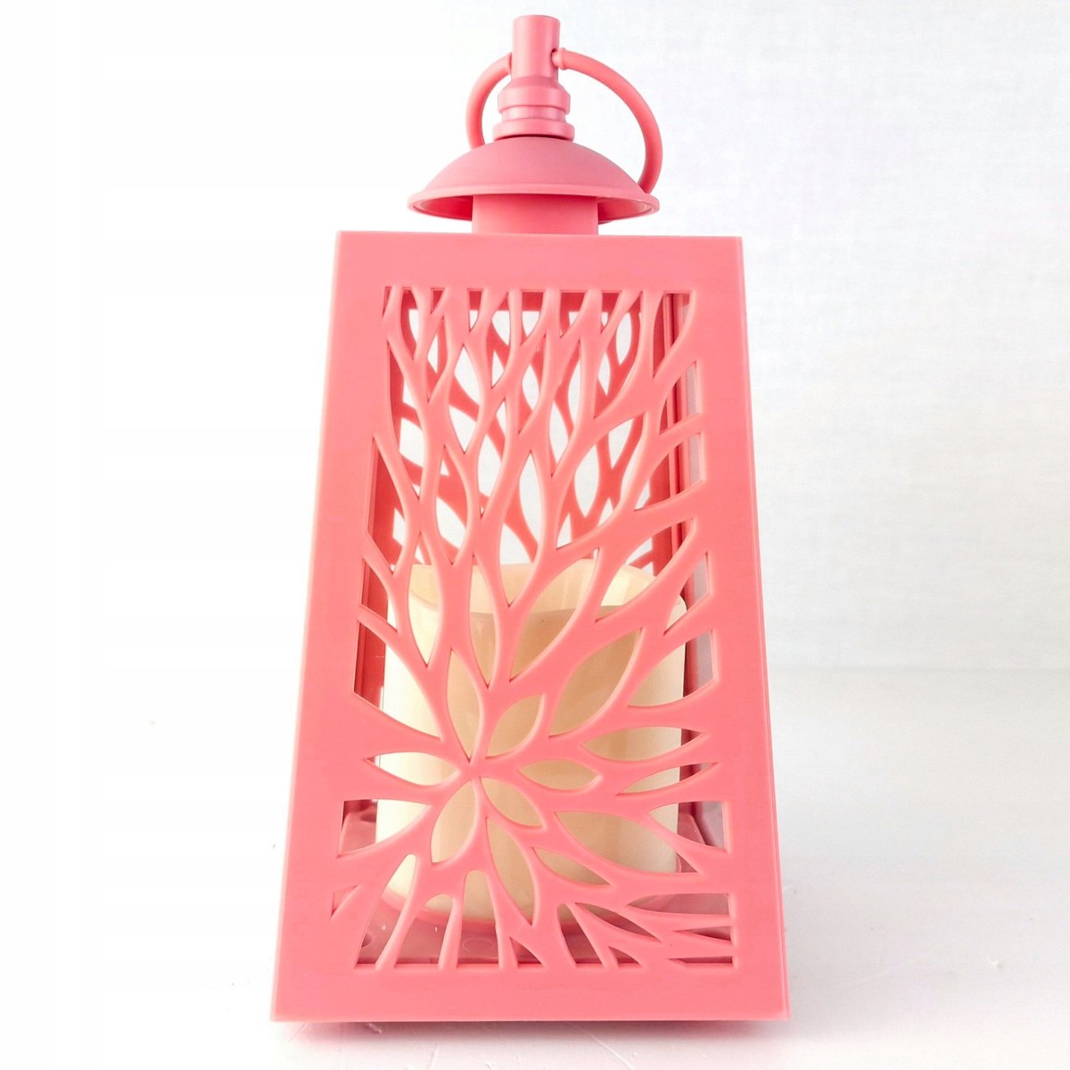 Decoratieve Roze Lantaarn met LED Kaars - Veilige Sfeer