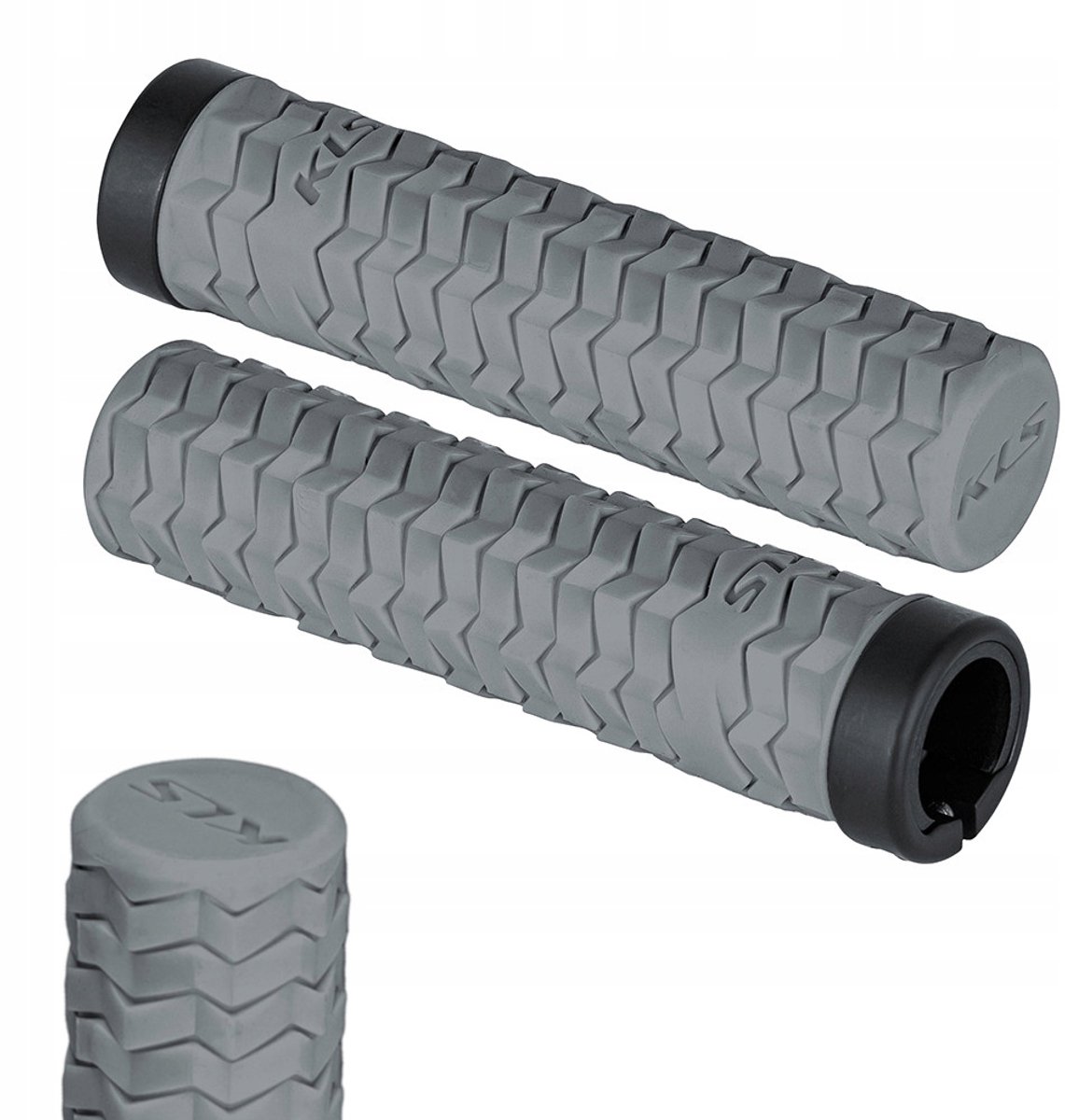 Merkloze Fietshandvatten Lock-On Grijs 135mm