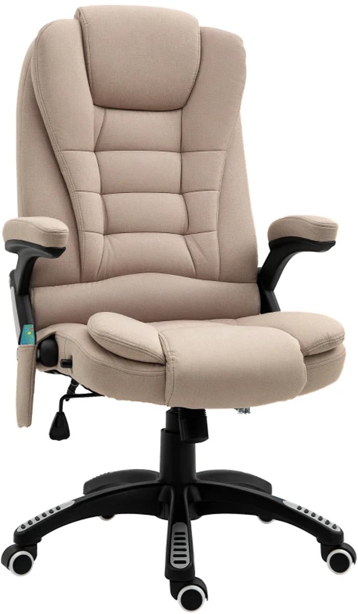 Elektrische Massagestoel - Ergonomische Bureaustoel met Verwarmingsfunctie - 130 Graden Kantelbaar - Draaibaar - Hoogte Verstelbaar - met Afstandsbediening - Relaxfauteuil - TV Stoel - Bruin