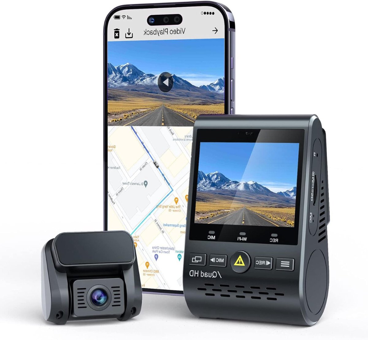 VIN® Dual Dashcam - Dashcam Voor Auto 1080p - Voor en Achter Camera – Auto Camera - G-Sensor - App Bediening – Parkeermodus