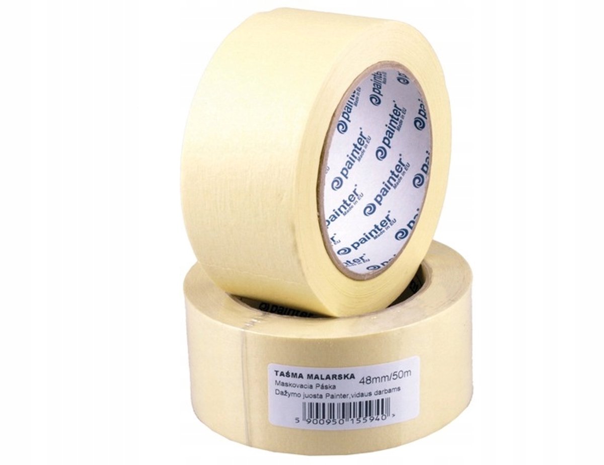 Afplaktape borden 30mm x 50m - Geel