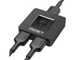 Qost - HDMI Switch - Bi-Directional - HDMI Splitter - 4k / 60Hz - HDMI Switch 2 Poorts - 2 In 1 Uit / 1 in 2 uit - Zwart
