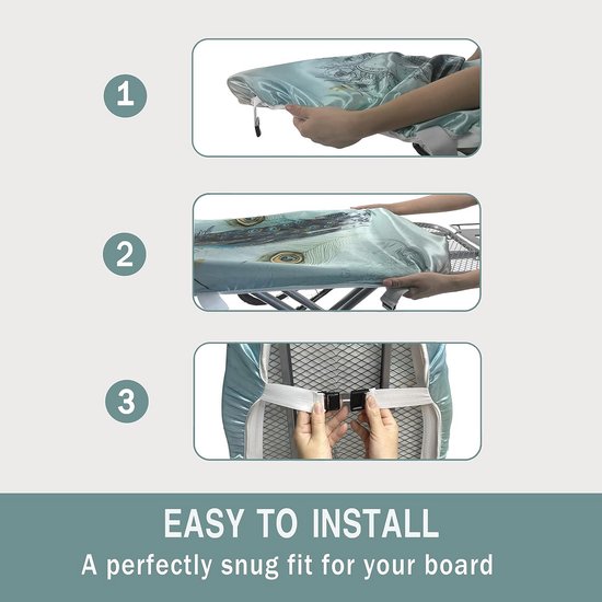 Strijkplankhoes met anti-kleuring en niet-stick technologie, standaard 15x54 inch