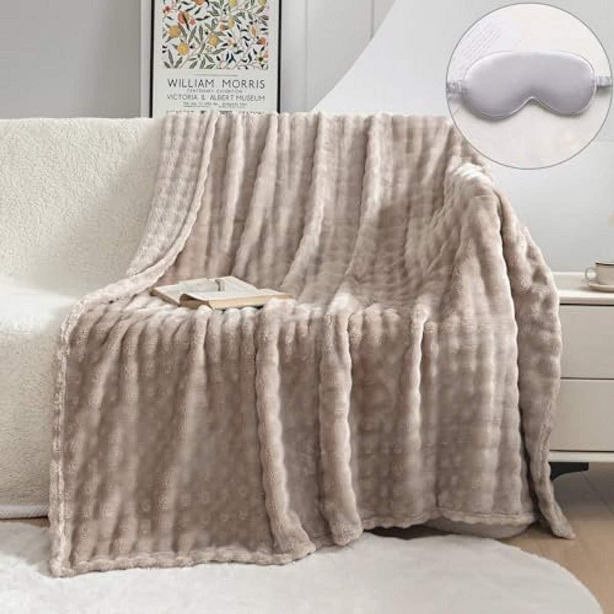Zachte Pluizige Deken 450 g/m² | Multifunctionele Beddeken voor Elk Seizoen | Superzacht en Comfortabel (lichtcamel, 100 x 160 cm)