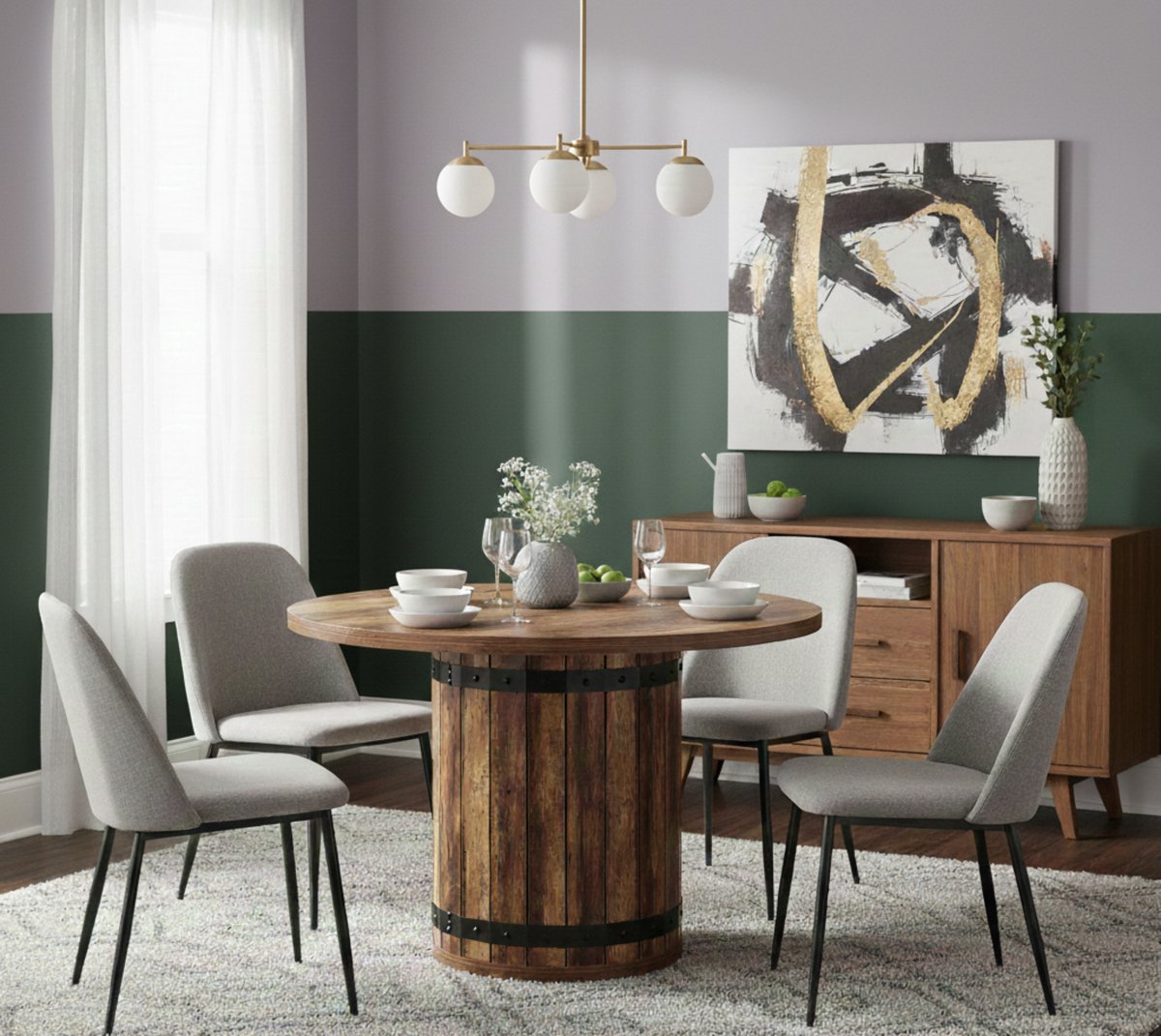 Ronde eettafel 100 cm – - 100x100x75 cm - Bruin - cm – Landelijke houten keukentafel - Medahomestore