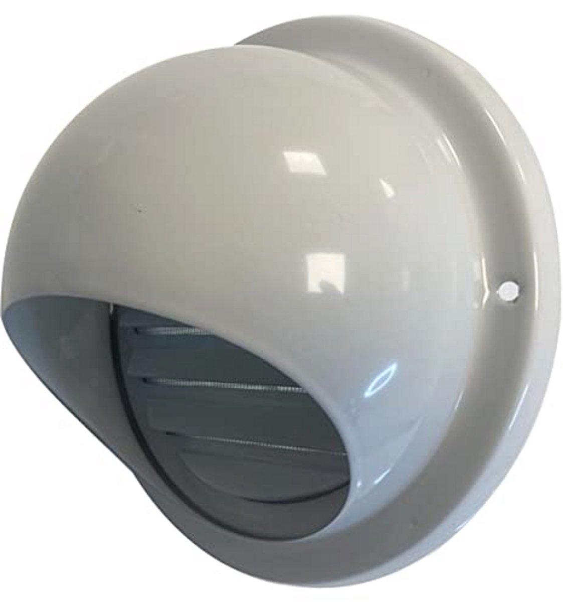 Ventilatierooster Gepoedercoat RVS Buitenwandkap met Insectenrooster en Steunen (100mm, Wit)