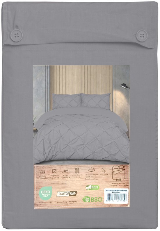 Beau Maison Dekbedovertrek Monte Carlo Antraciet 140x200/220 cm + 1 kussensloop — afbeelding 5