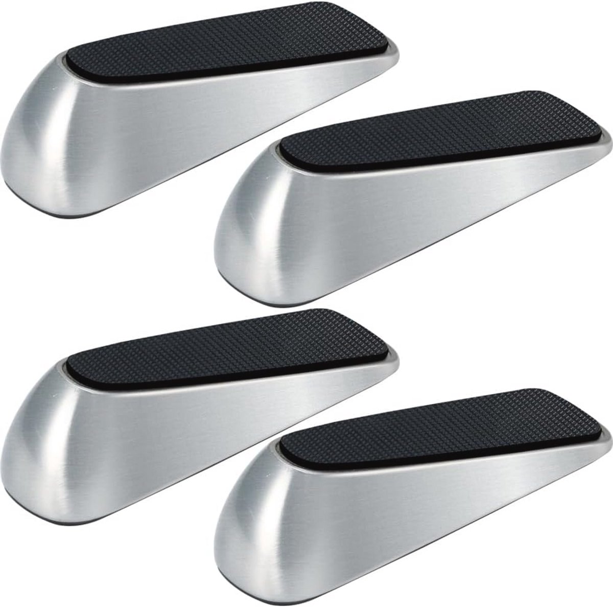 Deurstopper Wig Rubber - Set van 4 Deurwigs van Metaal en Rubber