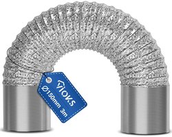 3 m Afvoerslang 125 mm Flexibele Buis voor Luchtgeleidingssystemen - Airconditioningslang en Reserveslang voor Droger en Afzuigkap
