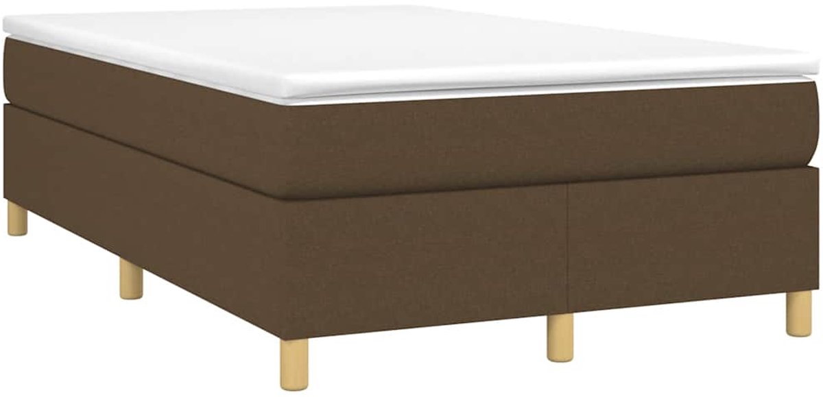 Tweepersoonsbed | Dubbelbed | Volwassenenbed | Boxspring met matras stof donkerbruin 120x190 cm