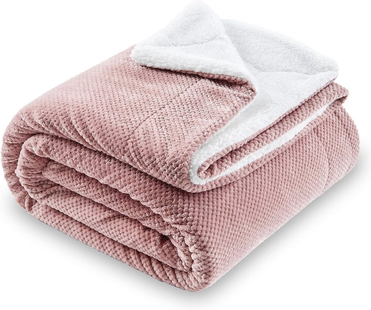 Omkeerbare Sherpa Fleecedeken 220x240 cm - Superzacht en Warm voor Bed en Bank