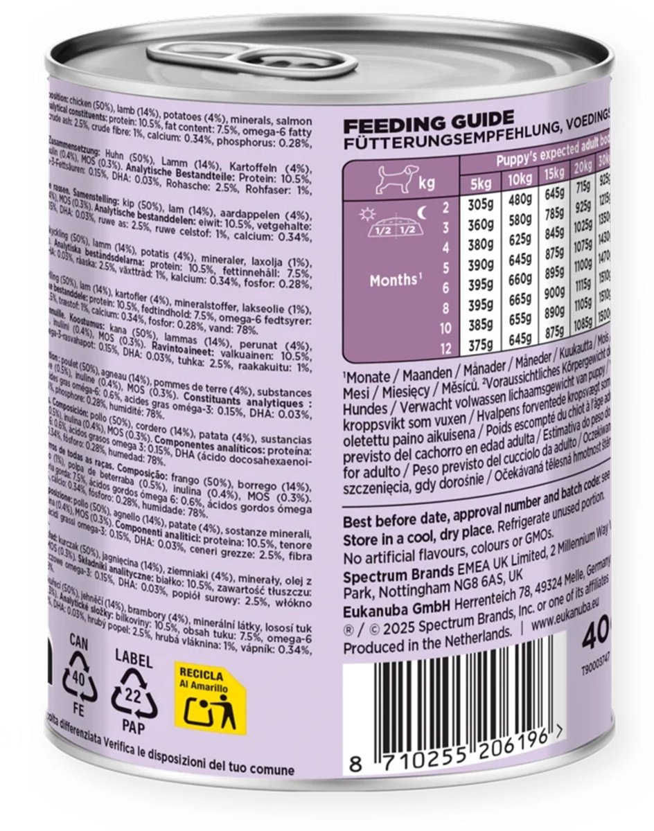 Eukanuba Eukanuba Life Care Dog Hondenvoer Nat Puppy Lamb & Potatoes - 400 gr