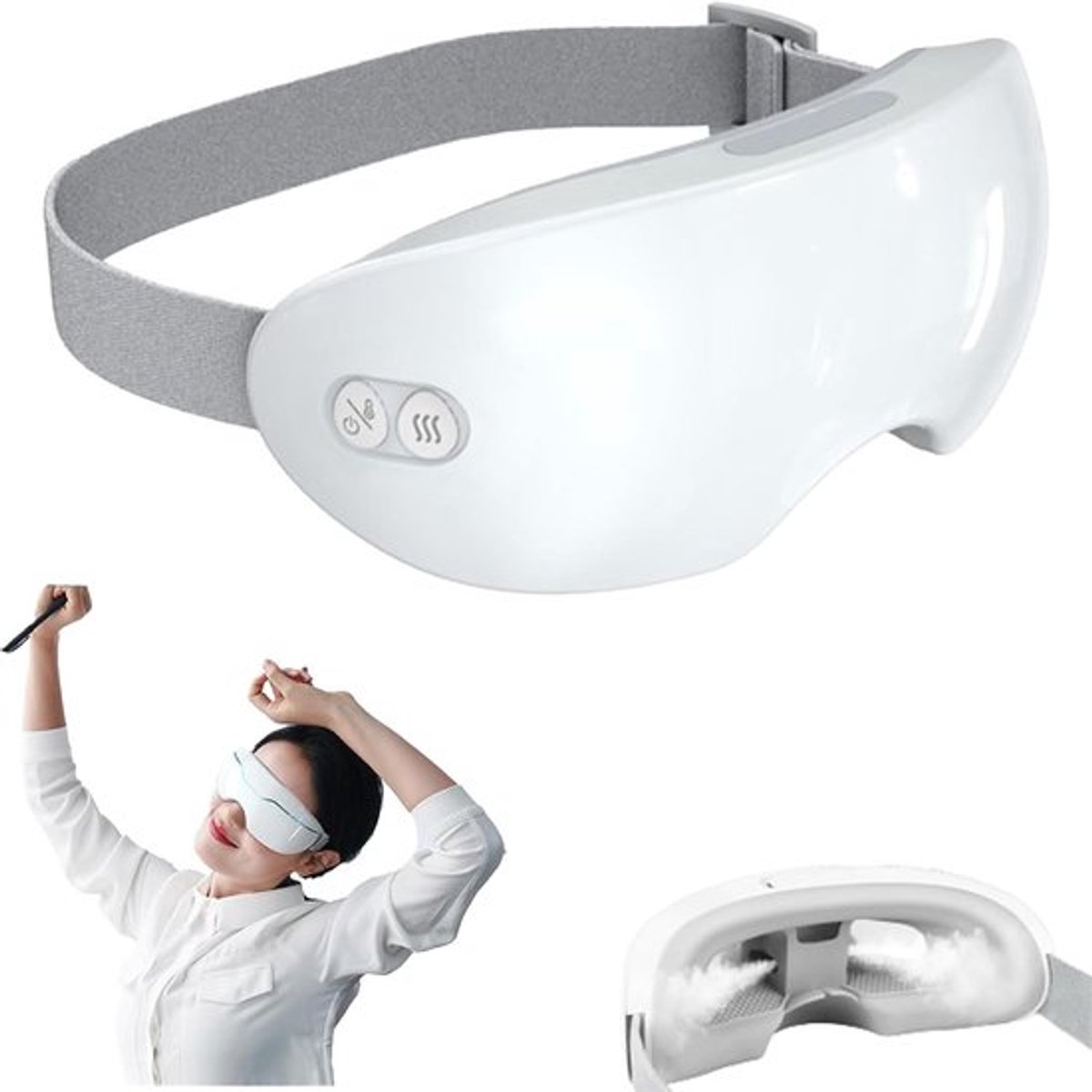 Stoomoogmasker - Slim stoomoogmasker - Oogmassager - Verstelbaar - Slimme warme en koude functies - Hydrateert de ogen - Verlicht donkere kringen
