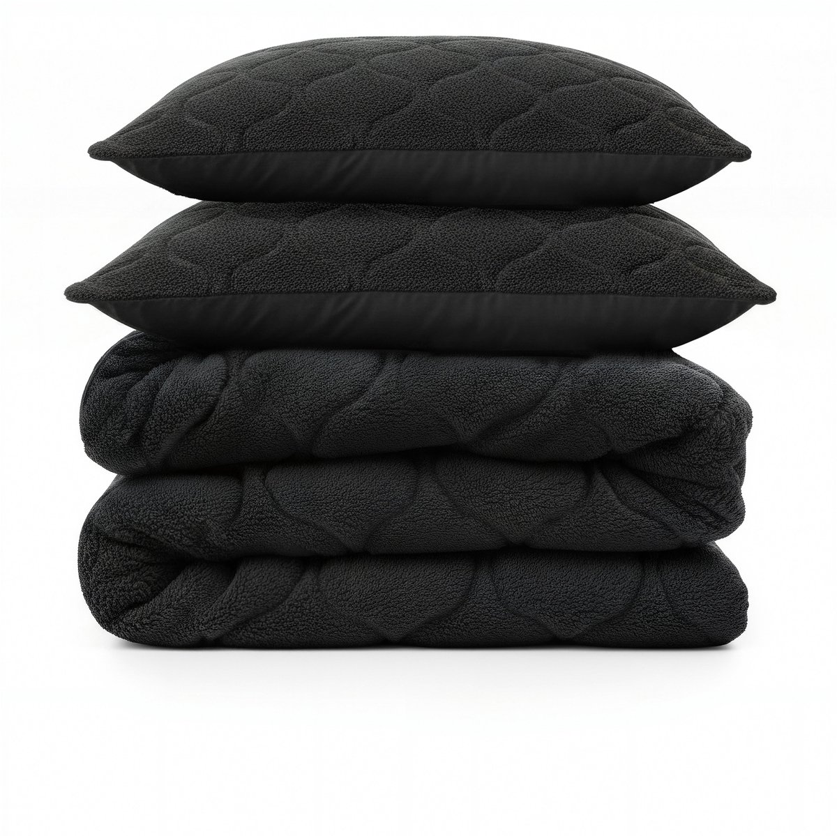 Sleeptime 2 in 1 Teddy Premium Dekbed zonder Overtrek - Dekbed Inclusief Slopen - 200 x 200 cm - Zwart