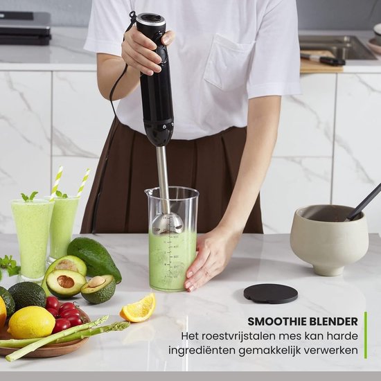 SNJY® Staafmixer - Handmixer - Mixer - 1000 W - Zwart van Merkloos — afbeelding 4