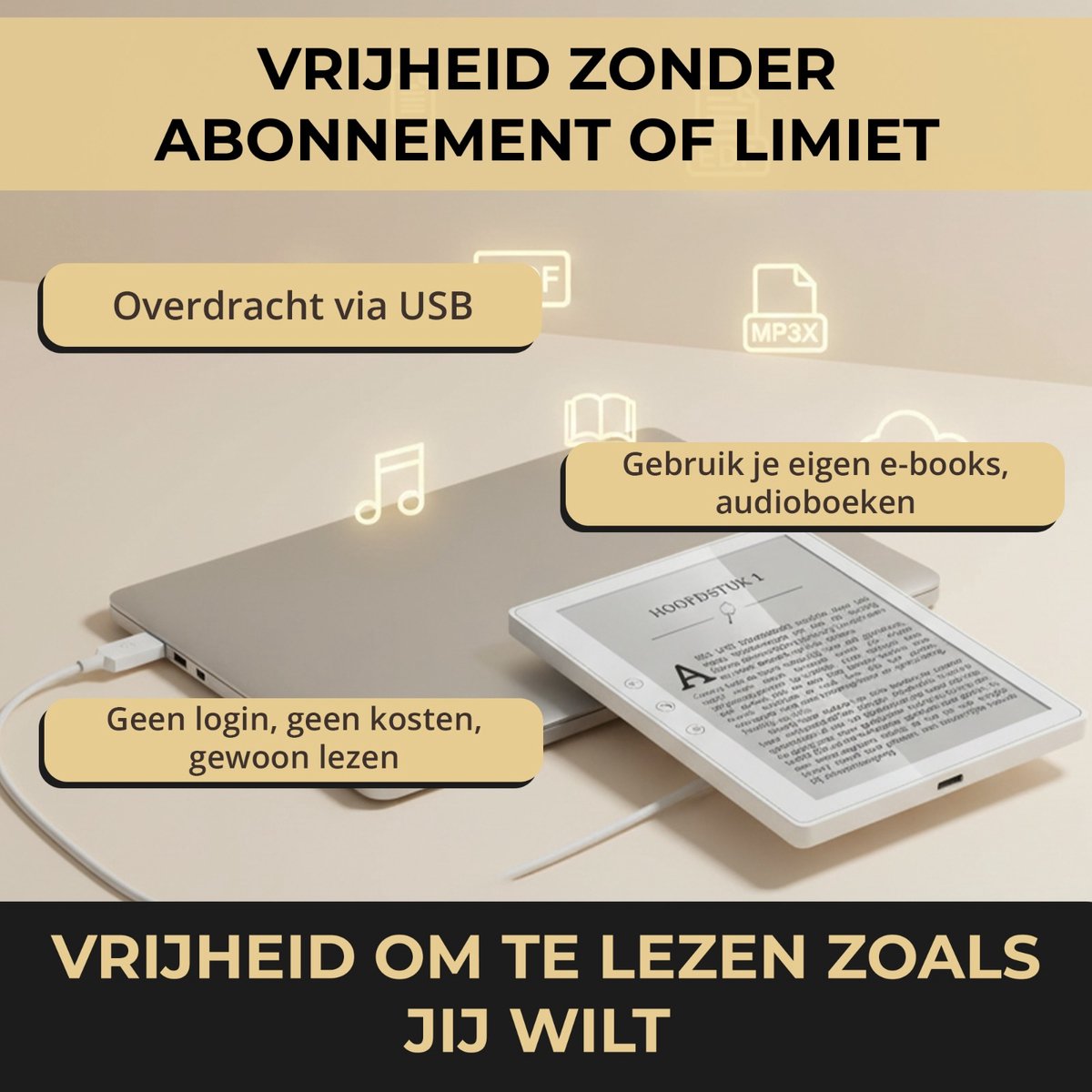 Veloura Ereader - E Reader met Hoesje voor Ebooks - 32GB - afbeelding 3