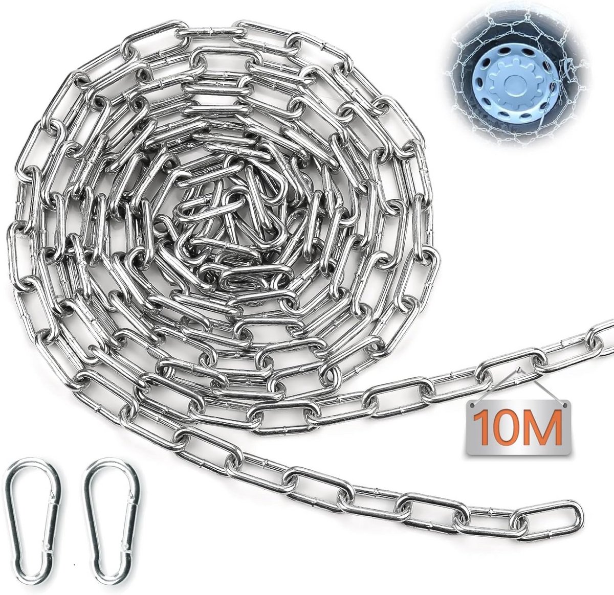 Robuuste 3 mm Ronde Stalen Ketting voor Garage Deuren en Hekken