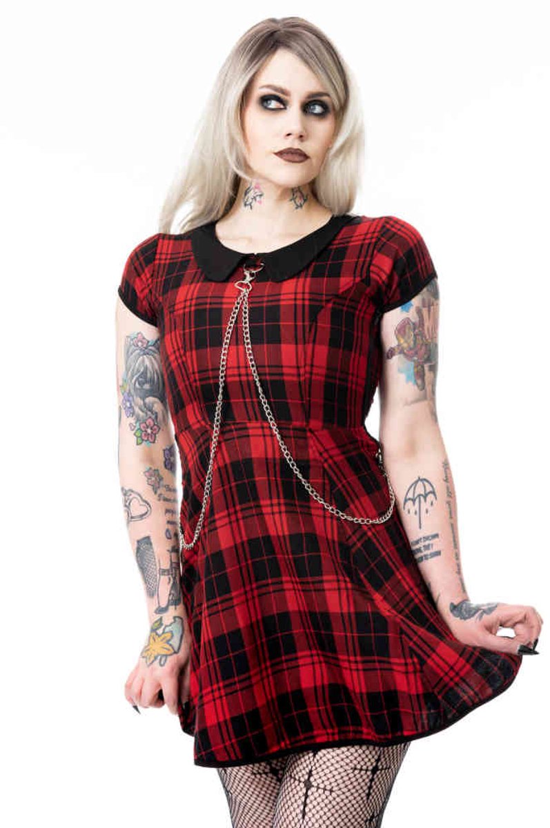 Heartless - Ebbani Korte jurk - L - Zwart/Rood