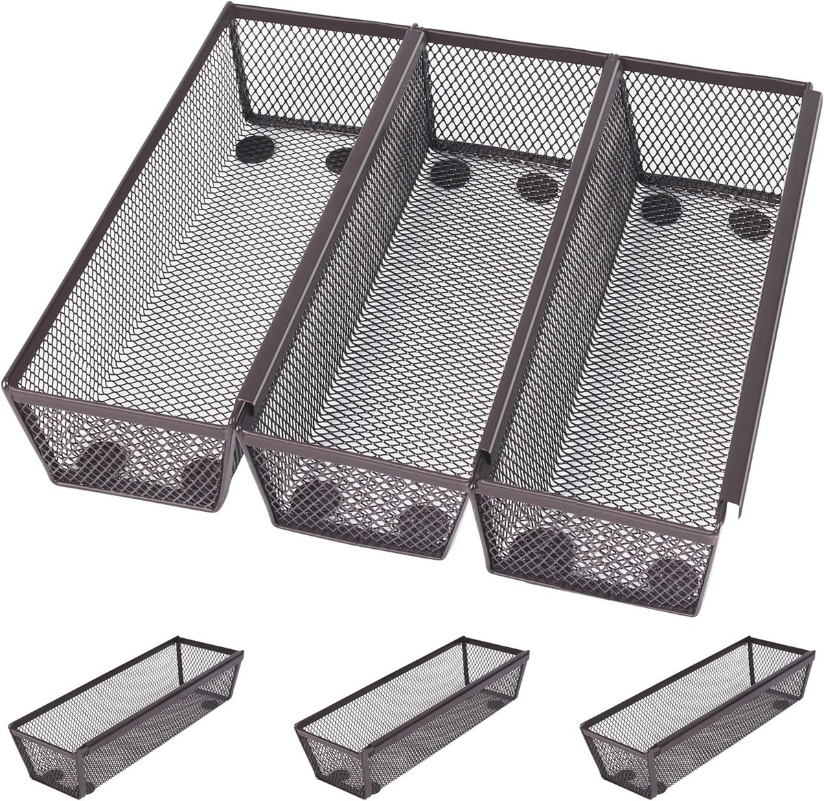 Slanke Keuken Opslag Organizers - 6 Stuks Gaas Mandjes voor Gereedschap en Bestek