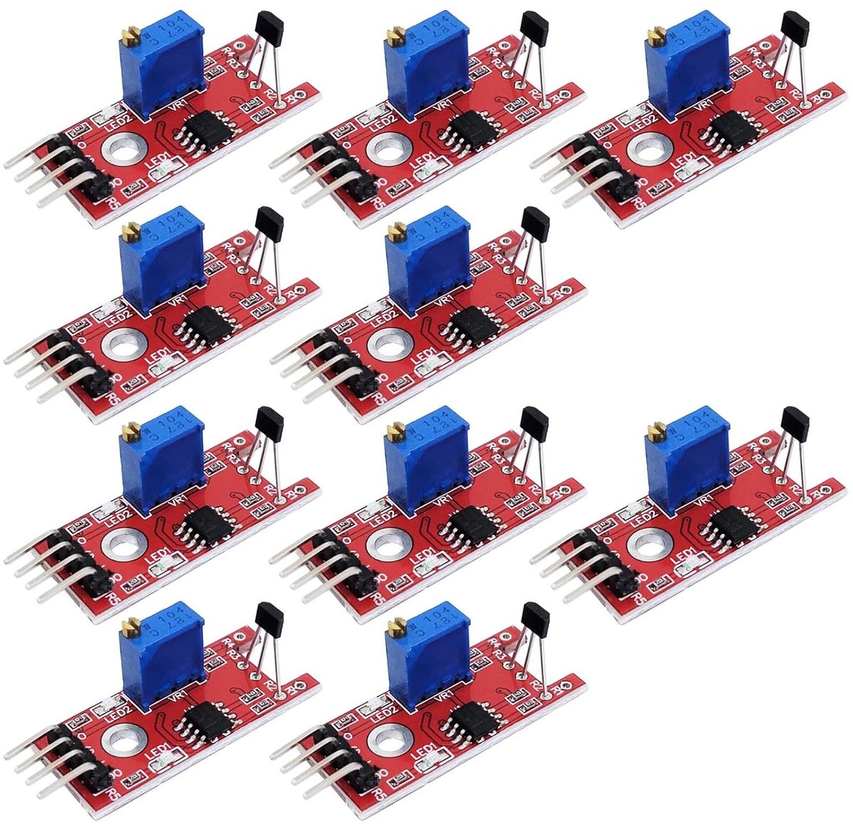 Image of 10x Linear Magnetic Hall Effect Sensor Module KY-024 - Compatibel met Android - Raspberry Pi - ESP8266 - Microcontrollers Set