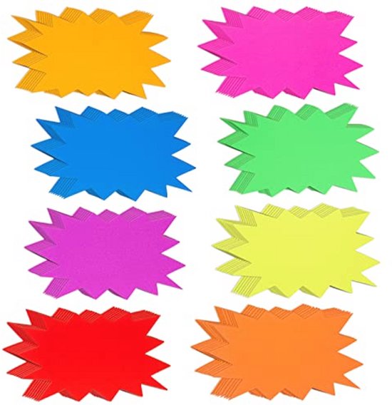 60 stuks prijsetiketten, fluorescerend, papier, tekens, blanco papier, prijskaartjes, verkoopbevordering, prijskaartje voor supermarkten, winkel, winkel (6 stijlen