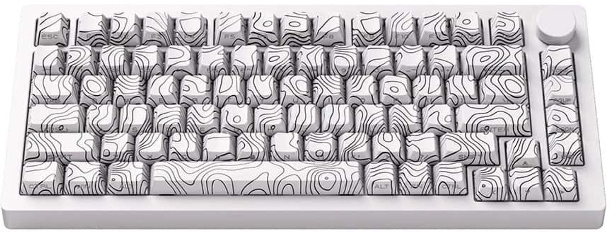 AKKO MONSGEEK M1 V5 - Contour Lines - White RGB Draadloos Hotswap Mechanisch Gaming Toetsenbord