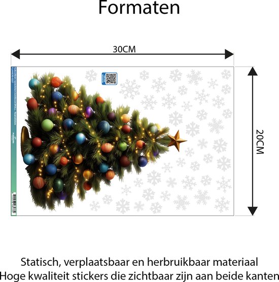 Gouden Kerst Raamstickers - Herbruikbare PVC Kerstboom Raamstickers voor Thuis & Winkel Ramen - 79x56 cm