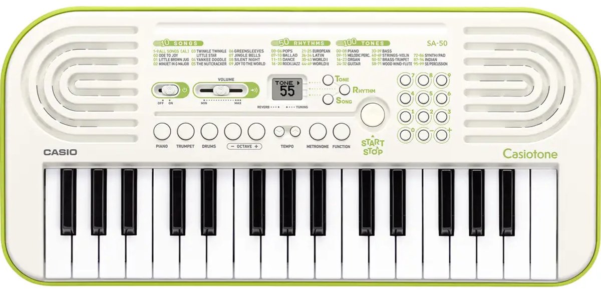 Vedes mini keyboard speelgoed piano Casio SA-50 wit muziekplezier.