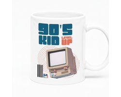 Retro 90’s Kid Koffiemok – 330 ml Vintage Computer Design – Level Up Gamer Cadeau voor Mannen, Vrouwen & Nostalgiefans