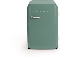 CREATE - Koelkast in retrostijl - Sage - Handvat Zilver - FRIDGE RETRO 107L
