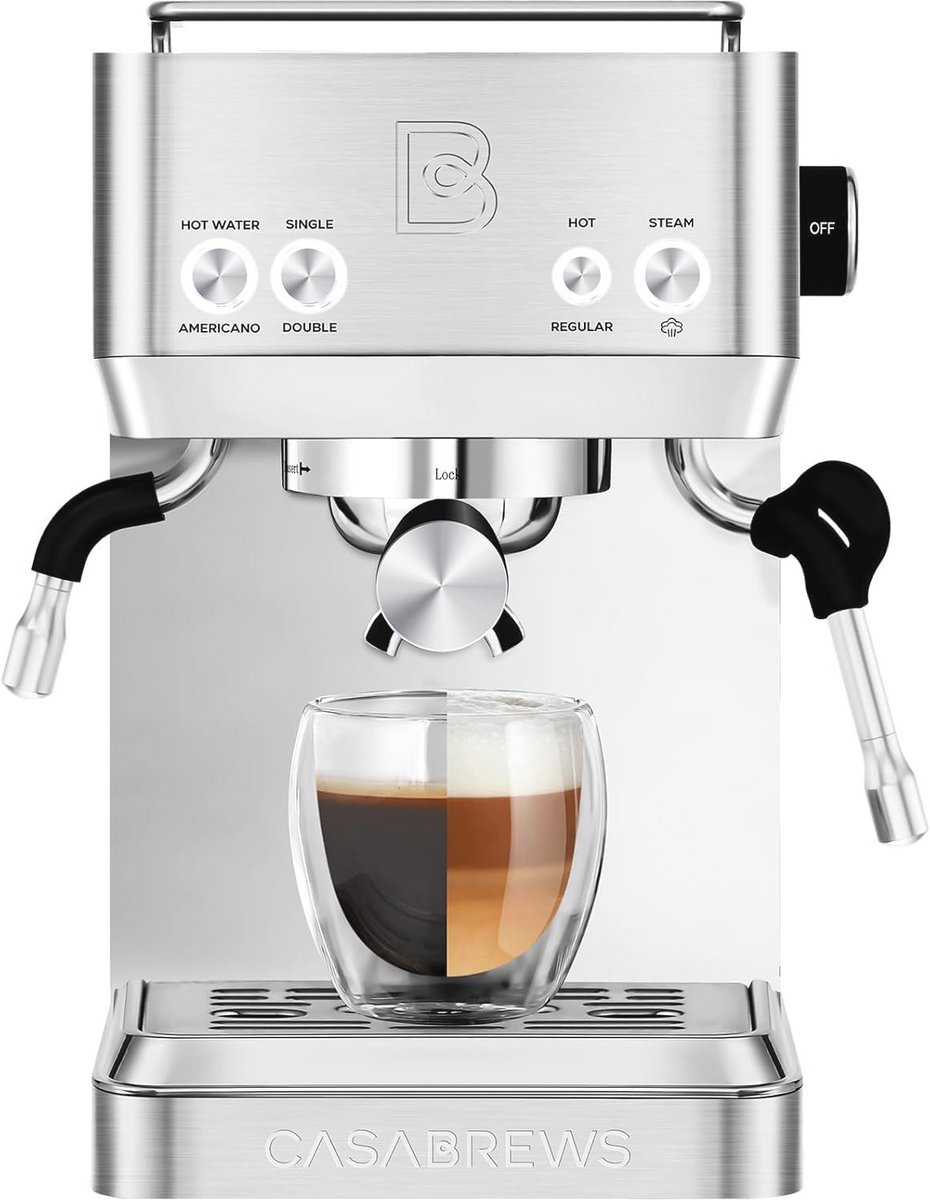 Espressomachine met 20 bar en Melkopschuimer - Ideaal voor Latte en Cappuccino