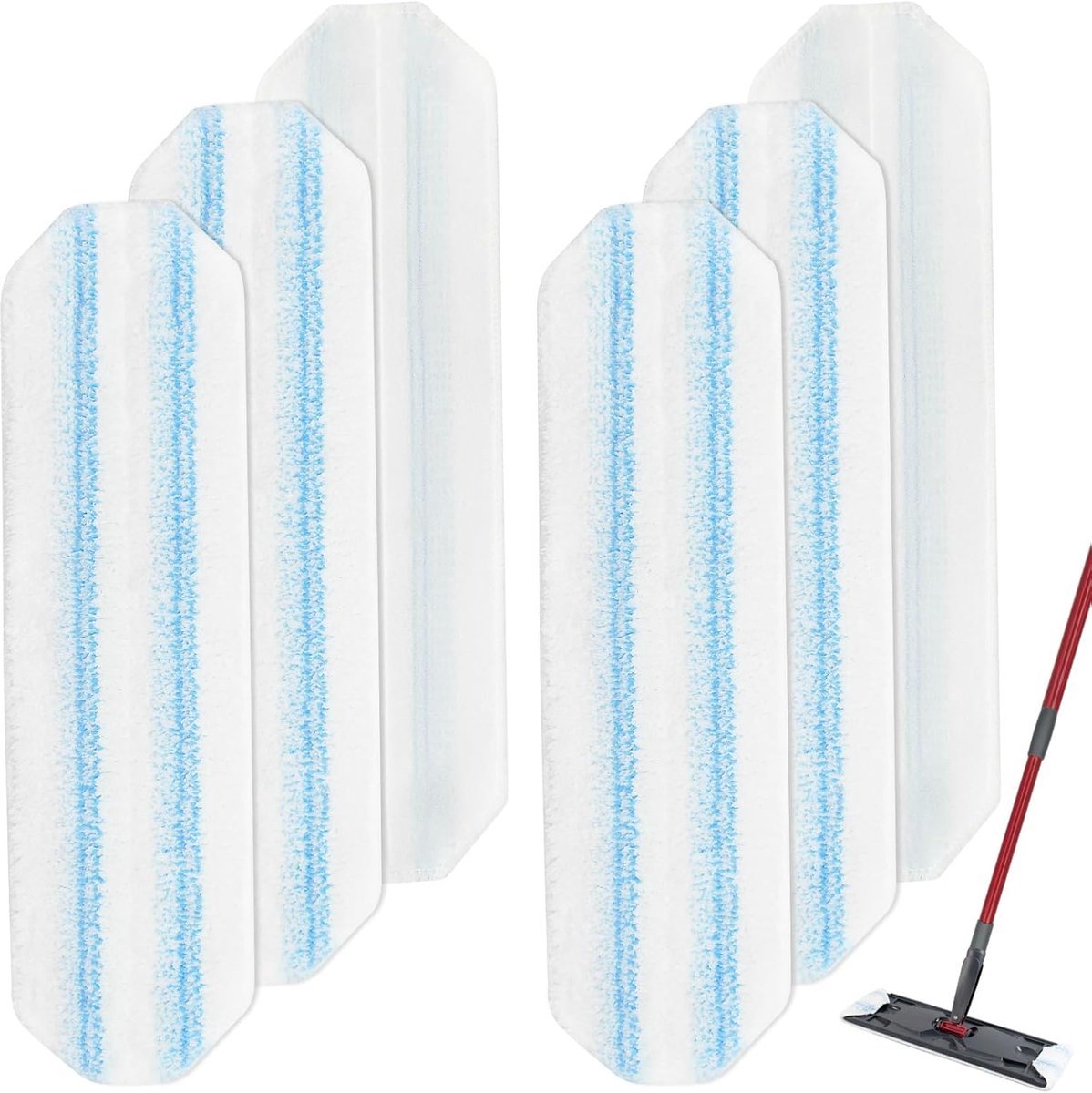 ervangende dweil - 6-pack - Vervangende dweilpad geschikt voor O-Cedar H2prO dweilsystemen - Vervangende dweilkoppen voor O-Cedar/Vileda H2prO - Machinewasbare, herbruikbare dweilpad - Microvezel dweilpads
