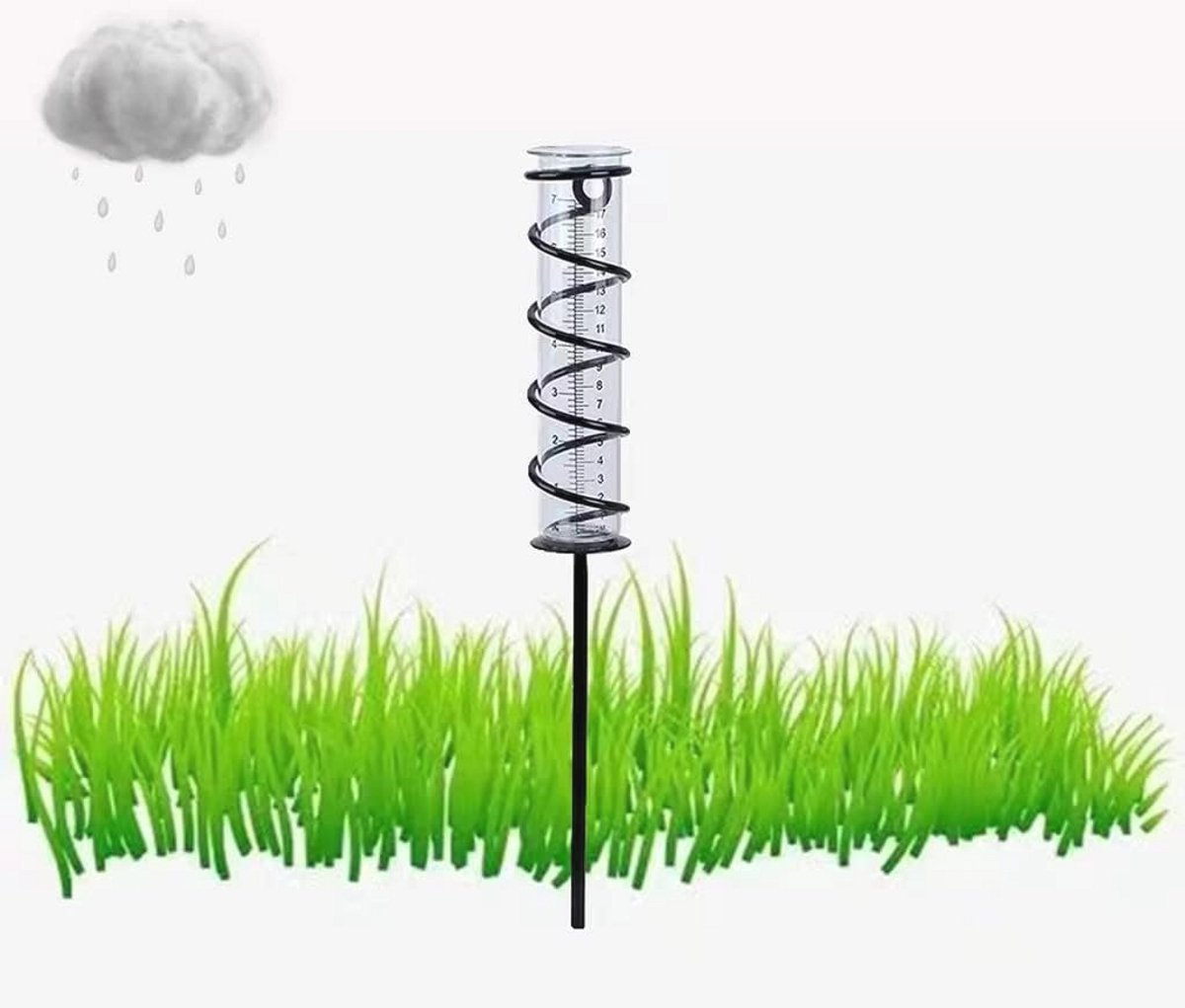 Regenmeter voor Buiten - Metalen Frame en Afneembare Regenbeschermer voor Tuin en Landschap