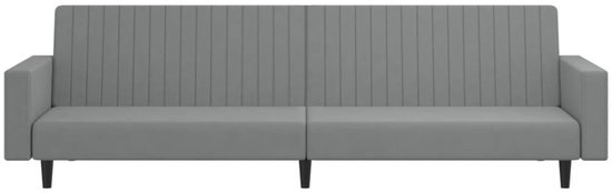 vidaXL-Canapé-lit 2 places - Velours - Gris clair