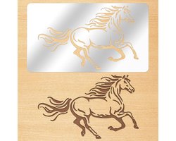 Stainless Steel Prancing Horse Template - Reusable Painting Templates for Scrapbooking, Wood Burning and Engraving in 10.2 x 17.8 cm