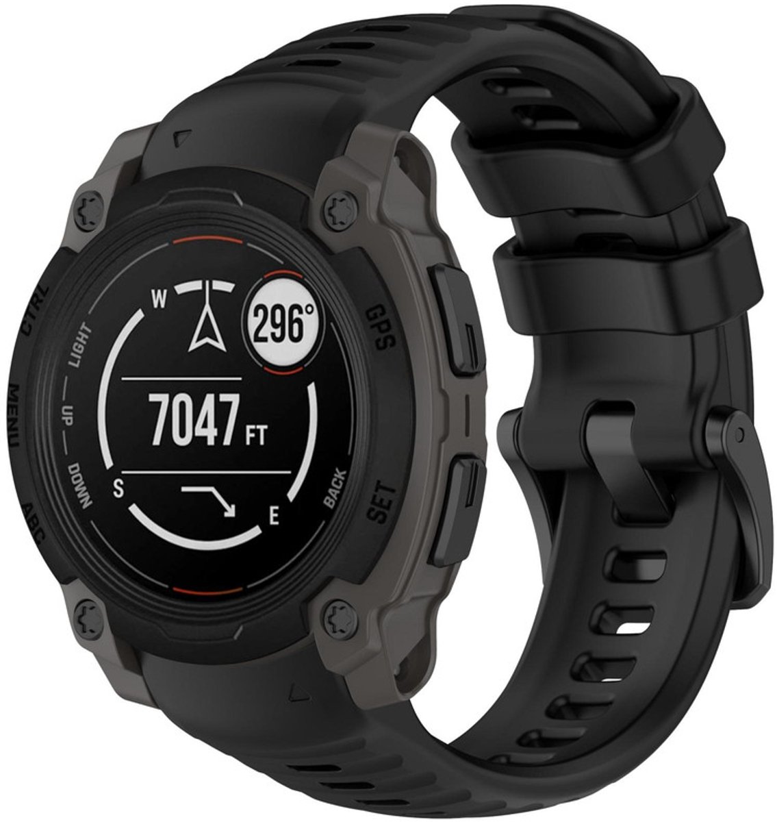 Siliconen bandje - geschikt voor Garmin Instinct E 40mm - zwart
