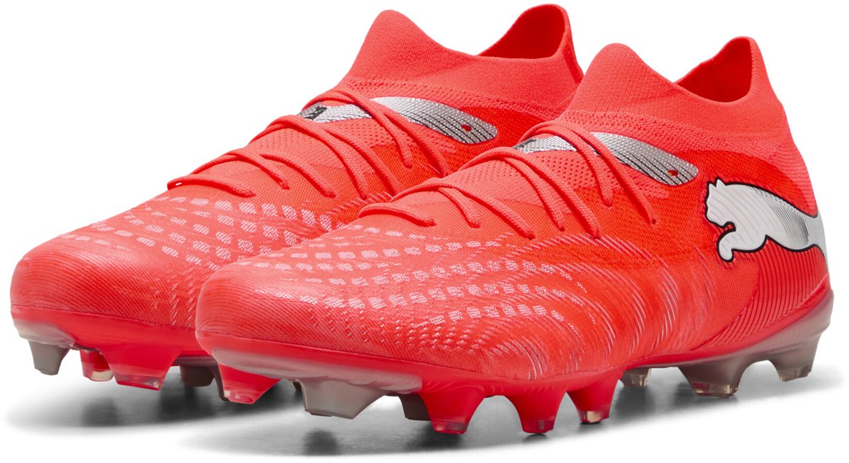 PUMA FUTURE 9 MATCH FG/AG Unisex Sportschoenen - Glowing Red-PUMA White-PUMA Black-PUMA Silver