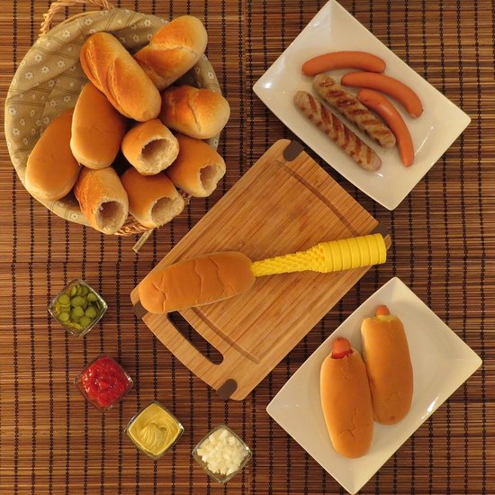 Hotdogger - Hotdog Bun Driller Perfect voor grillen en BBQ, ideale maat voor brats en andere worsten - 2 stuks — afbeelding 2