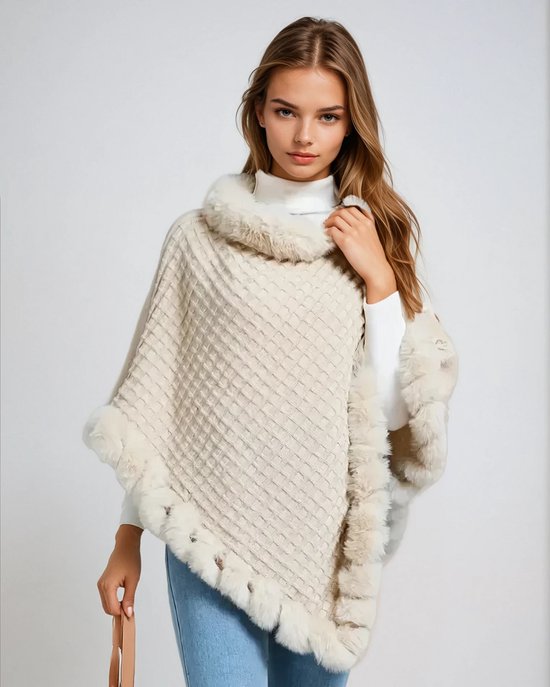 Glamexx24 Gebreide poncho voor dames, effen kleur, cape, fijn gebreid, XXL, trui, schouderdoek, elegant, stijl en comfort, voor lente en herfst, Made in Italy, mintgroen, L-XL