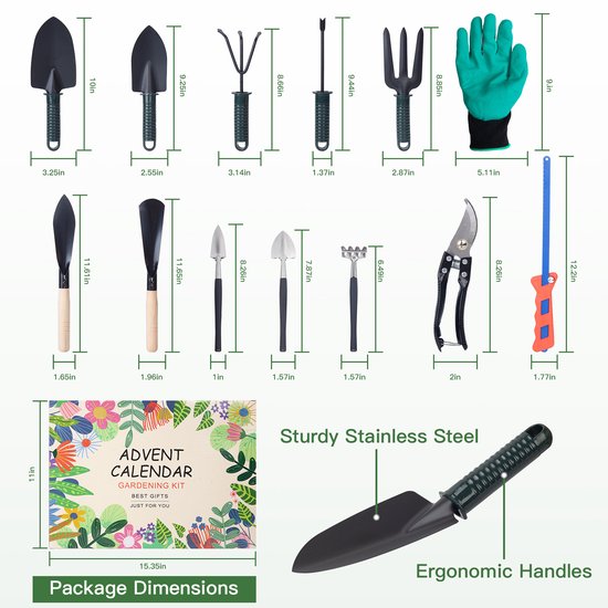 Calendario de Adviento de Navidad 2025 con kit de jardinería para adultos - Incluye herramientas de poda para el jardín - Un regalo de Navidad para los amantes de la jardinería - Apto tanto para hombres como para mujeres. van Merkloos	 — afbeelding 3