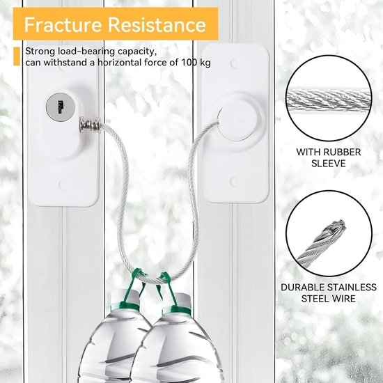 Witte Sash Jammer 4-delige Set - UPVC Raam- & Deurbeveiligingssloten