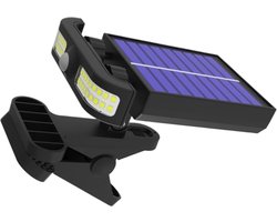 Universele solar dakgootlamp, klem-zonne buitenlamp, tuinschijnwerper met bewegingssensor, geschikt voor gazons, opritten, terrassen, balkons, achtertuinen en binnenplaatsen.