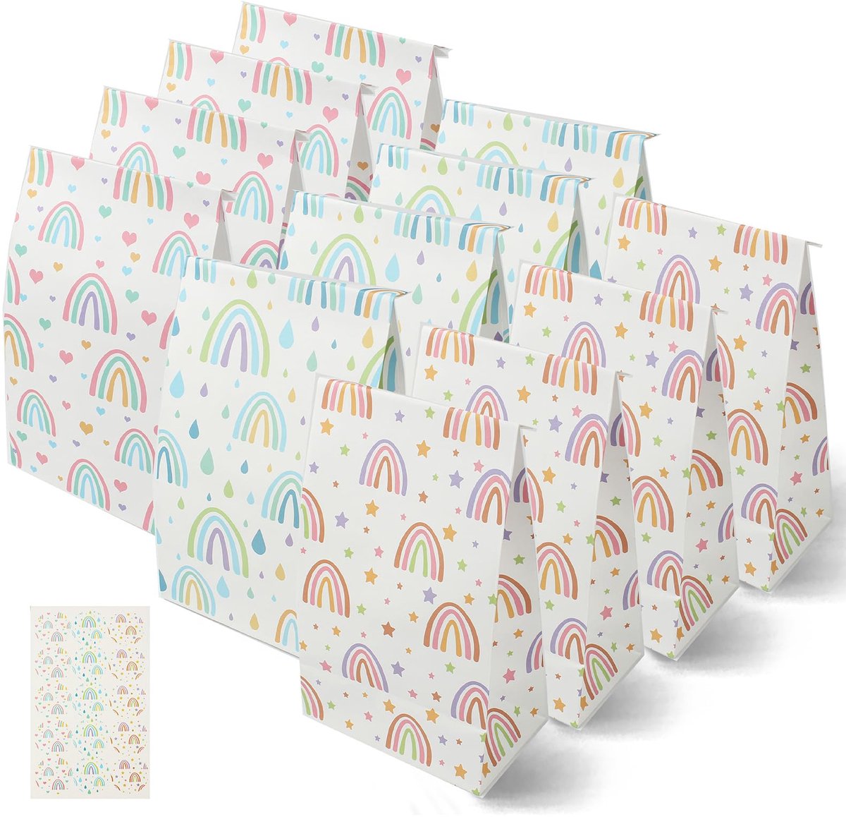 IMPERATORIS® Uitdeelzakjes met Strip/Stickers - Koekzakjes/Snoepzak/Geschenkzakjes - 12 stuks