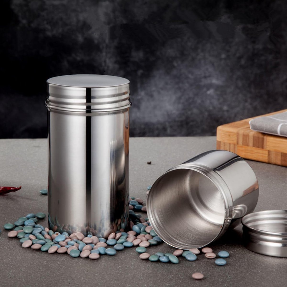 Storage Jar - 304 Stainless Steel - Sealed Container voor Thee en Koffiebonen (Large)