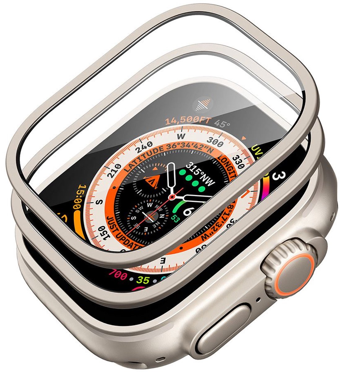 ESR Armorite Tempered Apple Watch Ultra 49 mm glazen screenprotector titanium