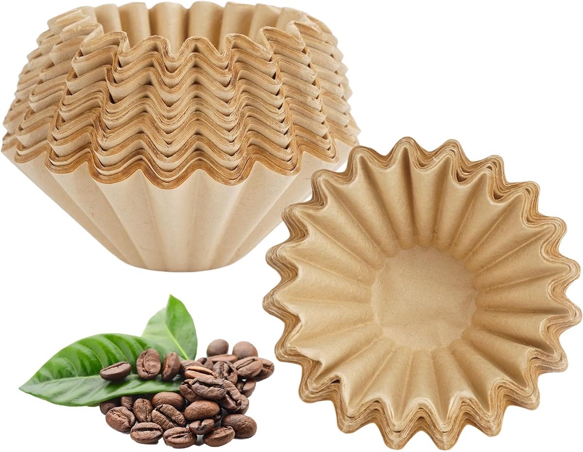 Mandkoffiefilters 100 stuks - Stevig filterpapier voor handmatig zetten