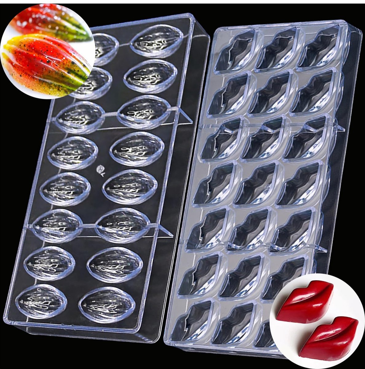 Unyqoos® Set van 2 3D chocoladevormen voor creatieve bakliefhebbers