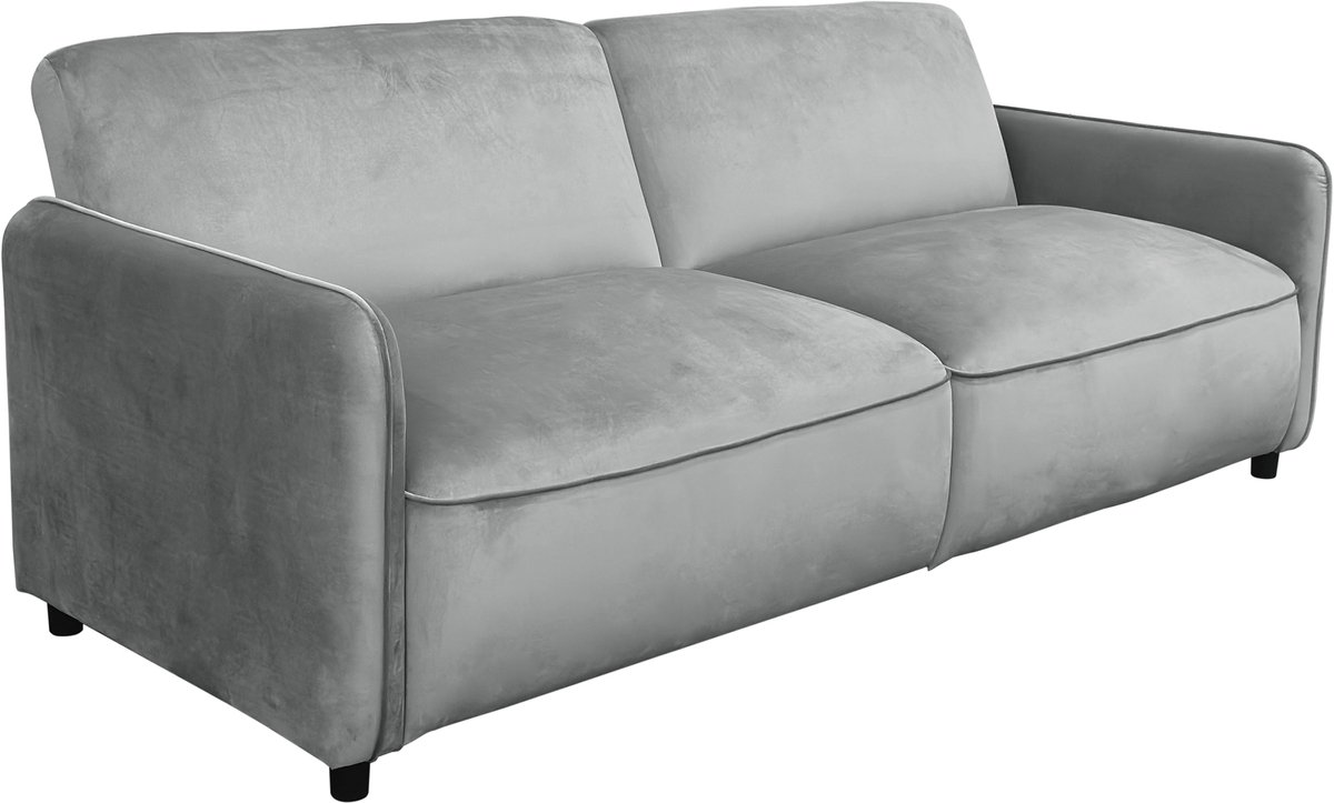 Notio Living Alicia-Sofabed - 3-Zits - Lichtgrijs Fluweel