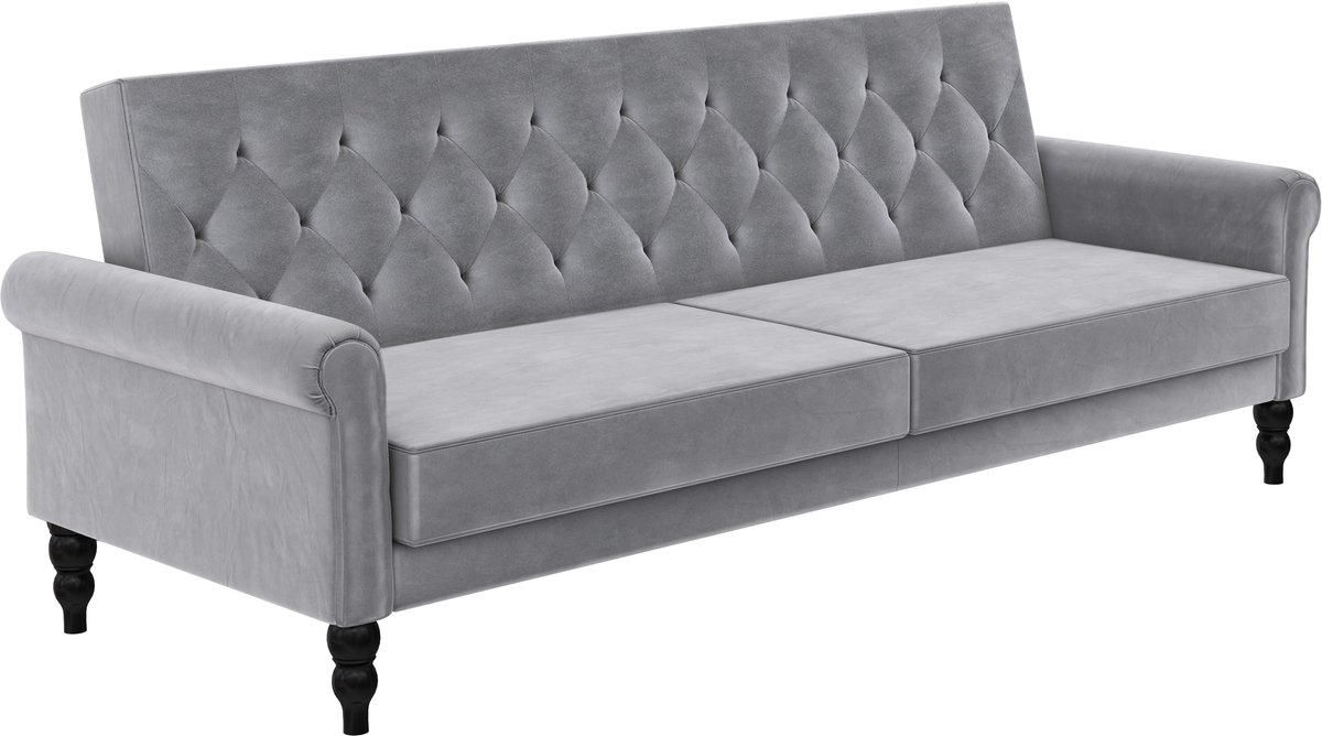 Notio Living Tyne-Slaapbank 3-zits Grey Velvet Grijs